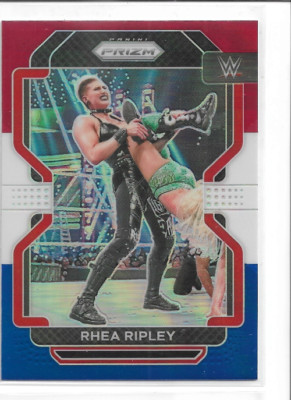 2022 Panini Prizm WWE Prizms Red White and Blue #136 Rhea Ripley - NM