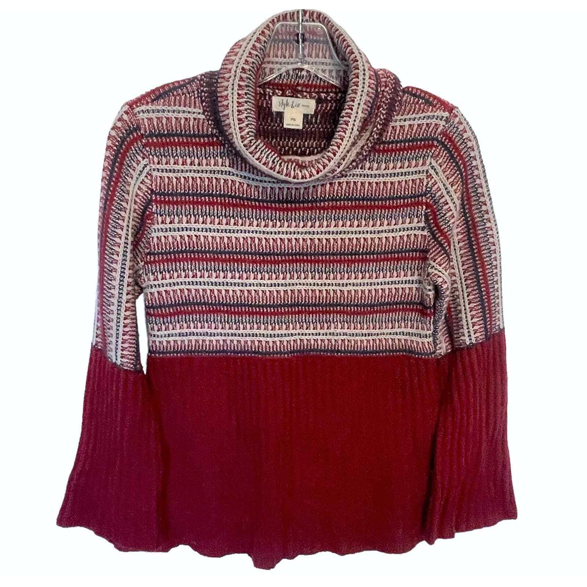 Burgundy cowl shop neck sweater