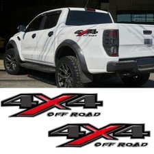 2x Carbon Fiber Style 4X4 Off Road Rear Trunk Side Fender Decal Sticker For Ford
