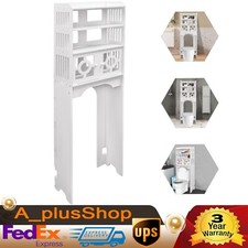 Over The Toilet Bathroom Storage Cabinet Wooden Organizer w/ Adjustable Shelves  