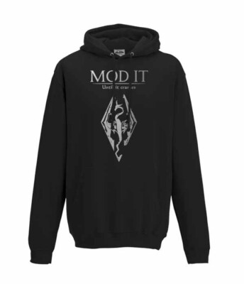 Skyrim Mod it until it crashes adults hoodie - funny - gamer - gaming