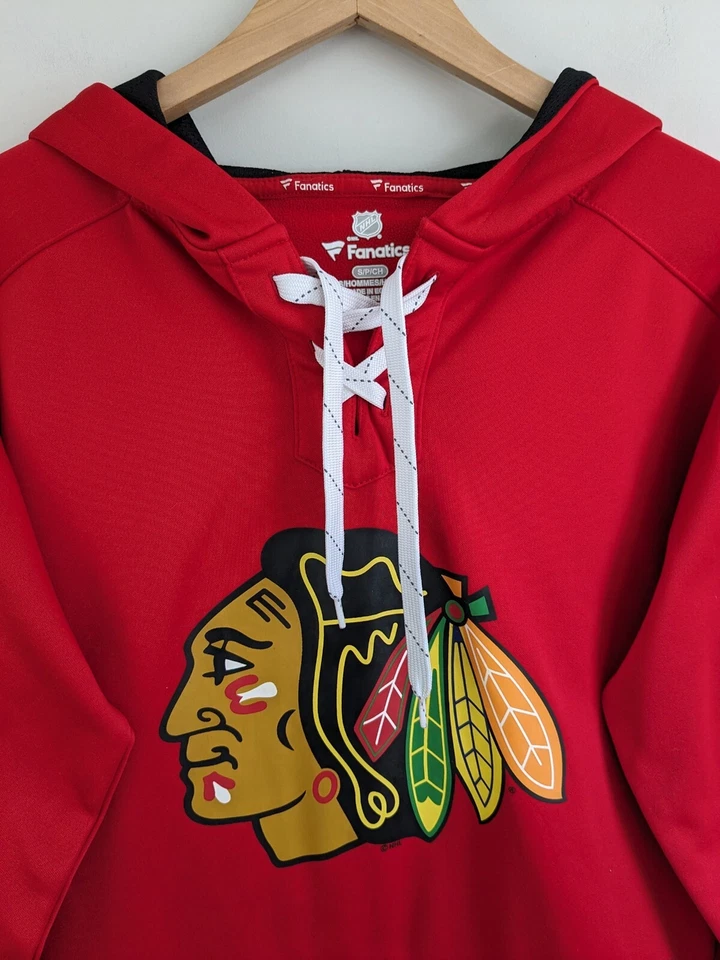 NHL Chicago Blackhawks Red Hoodie Sweatshirt Kane #88 Fanatics Lace Up S Jersey - Image 4 of 4