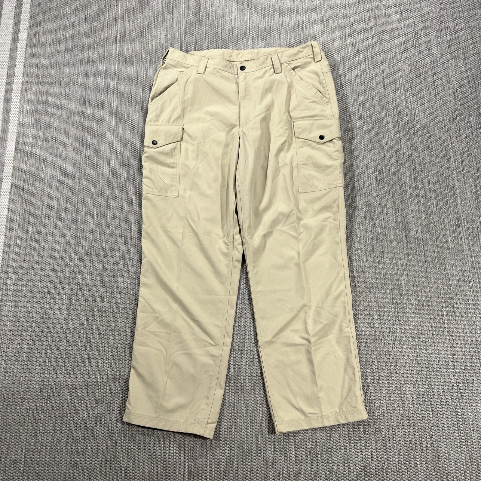 Duluth Pants Mens 40X32 Beige Nylon In the Jade Technology Hiking Trouser Cargo