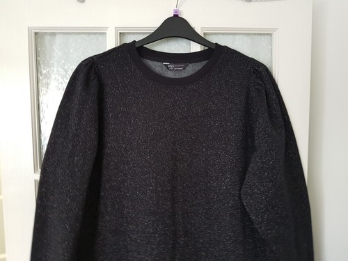 M&S COLLECTION Black Tunic Dress With Silver Sparkle size 22 EXCELLENT - Picture 8 of 10