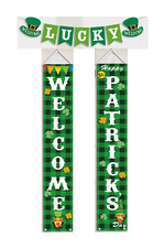 NEW Welcome St. Patrick's Day Decor Set w/ 2 porch banners  lucky garland