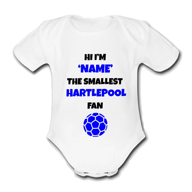 PSYCHOBABY HARTLEPOOL Babygrow Baby vest grow gift custom FOOTBALL Personalised UNITED UTD
