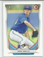 Nick Wells Toronto Blue Jays 2014 Bowman Draft Card