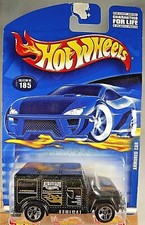 2001 Hot Wheels Mainline/Collector #185 ARMORED CAR Black w/ALW Chrome 5 Spoke