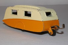 1950's Dinky # 190 Caravan Camper Trailer, Yellow & White, Original