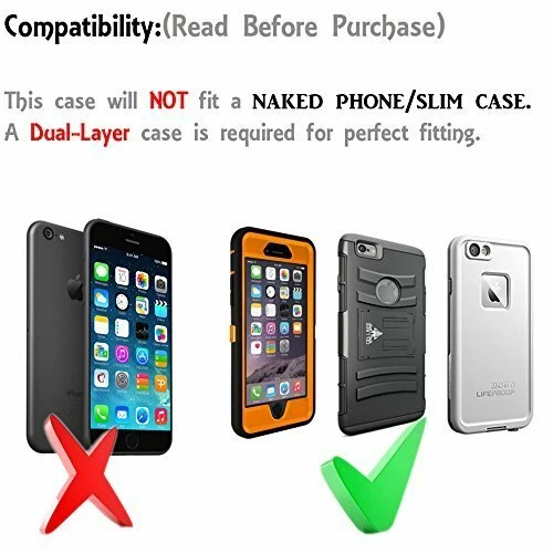 RUGGED CELL PHONE HOLDER POUCH HOLSTER CLIP BELT LOOP LEATHER XL CARRYING CASE - Image 2 of 4