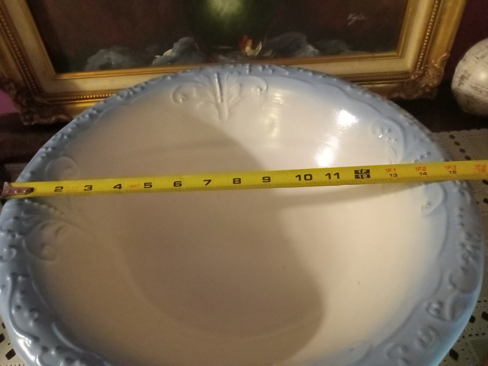 Large Vintage Ironstone USA Victorian Style Pottery Pitcher And Bowl