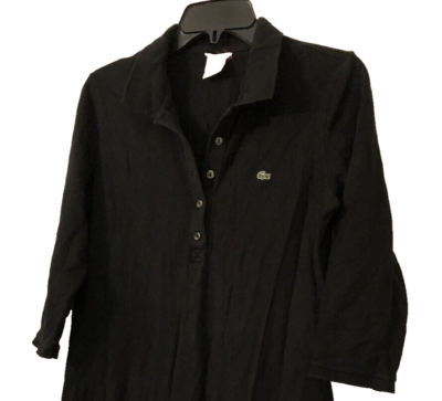 Lacoste Black Cotton Long Sleeve Polo Shirt Dress Size | eBay