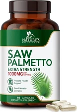 Saw Palmetto 1000mg - Premium Prostate Health Support Supplement for Men