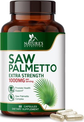 Saw Palmetto 1000mg - Premium Prostate Health Support Supplement for Men