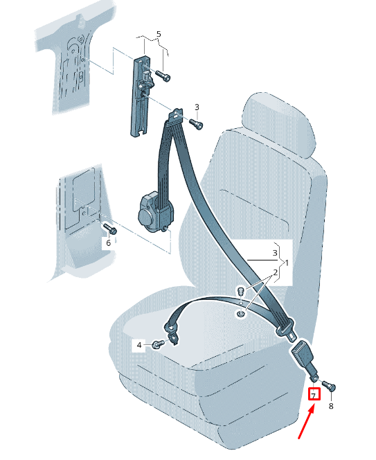 BOUCLE DE SIÈGE AVANT GAUCHE VOLKSWAGEN CRAFTER 2F MK1, RHD 2E0857877A