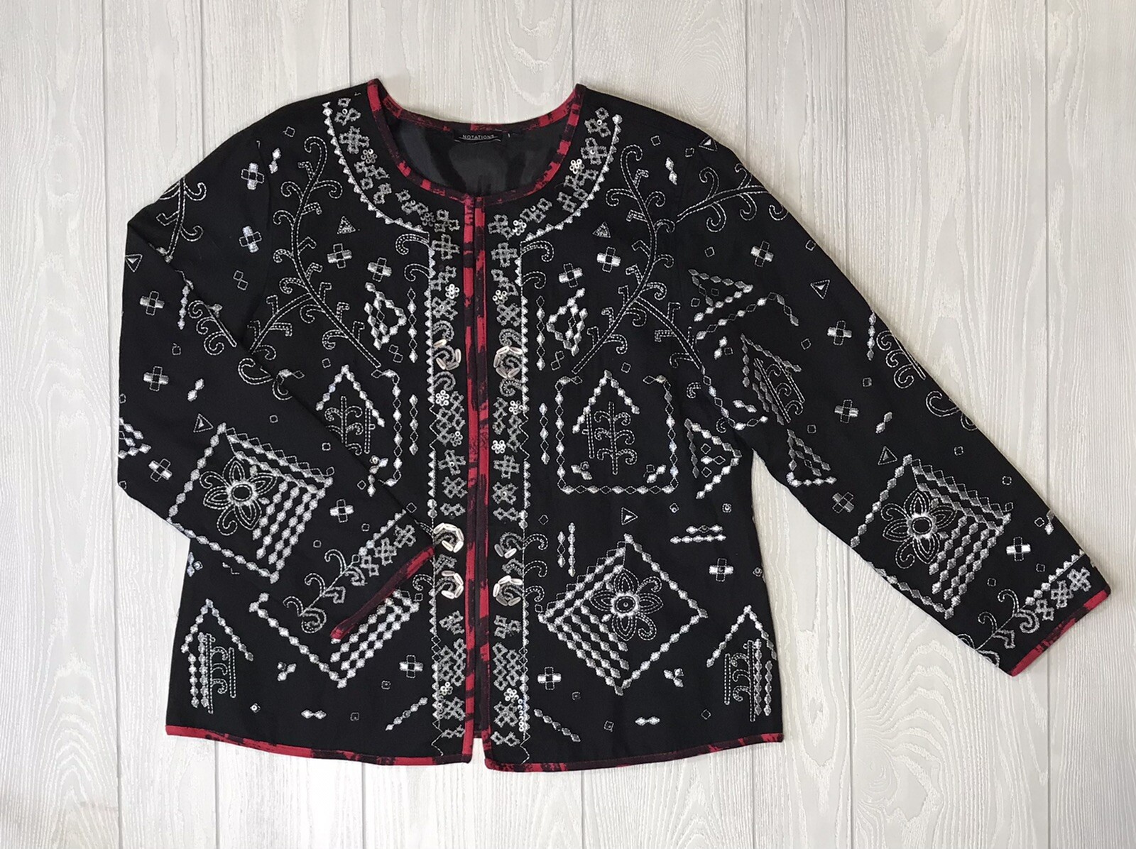 Notations women Jacket with Sequined Embroidered … - image 2