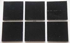 0100.30 - 6 PIECES 1 1/4" x 1 1/4" BLACK BULLSEYE 3mm THICK GLASS 90 COE FUSIBLE