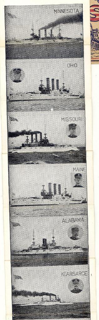 1908 Uncle Sam's Warships T Roosevelt Mechanical Fold-Out Postcard Grt Wht Fleet