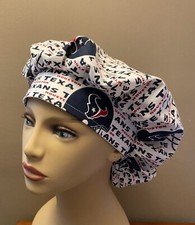 Houston Texans Bouffant or surgical scrub cap women made with Houston Fabric