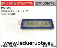 710266 Luftfilter Briggs & Stratton Vanguard 9 11 13 Hp 185400 210X100X28