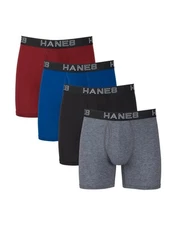 Hanes Men's Boxer Brief 4-Pack Ultimate Comfort Flex Fit Total Support Pouch