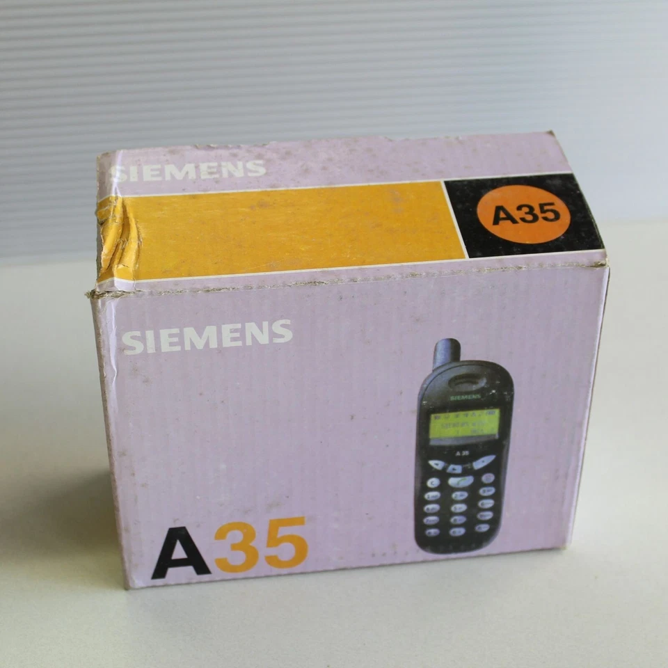 Raro teléfono vintage Siemens A35 negro en caja negro internacional Foto 4 de 4