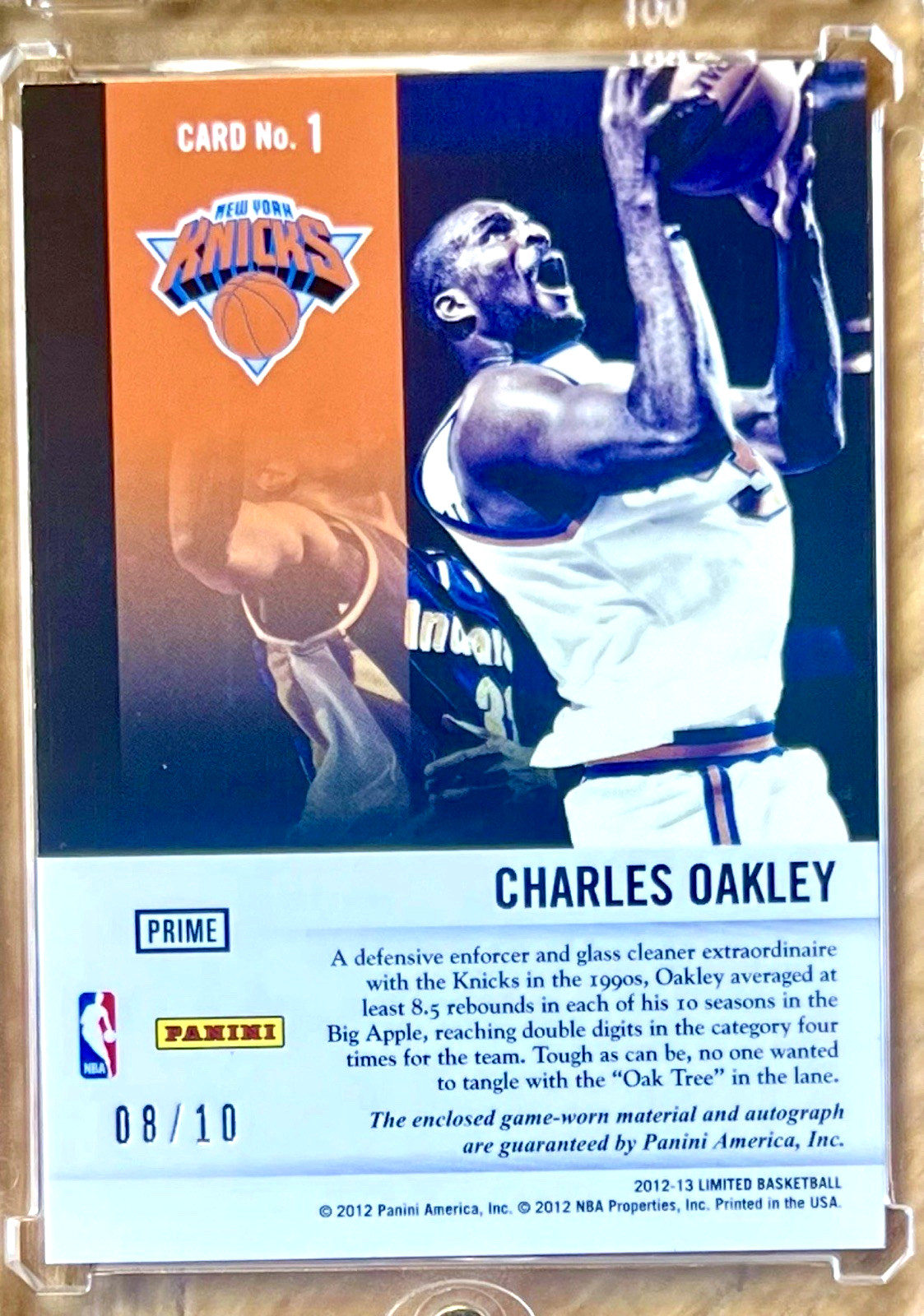 CHARLES OAKLEY 2012 Limited GLASS CLEANERS GU 2 Clr Patch Auto SSP 08/10 KNICKS view 2