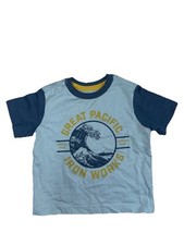 Patagonia Baby Organic Cotton Blue Graphic Logo T-shirt Size 3-6 Months NWOT