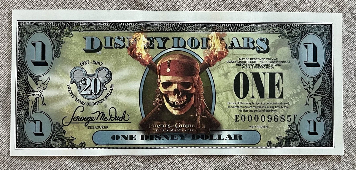 Pirates of the Caribbean Disney Dollars (1968-Now) for sale | eBay