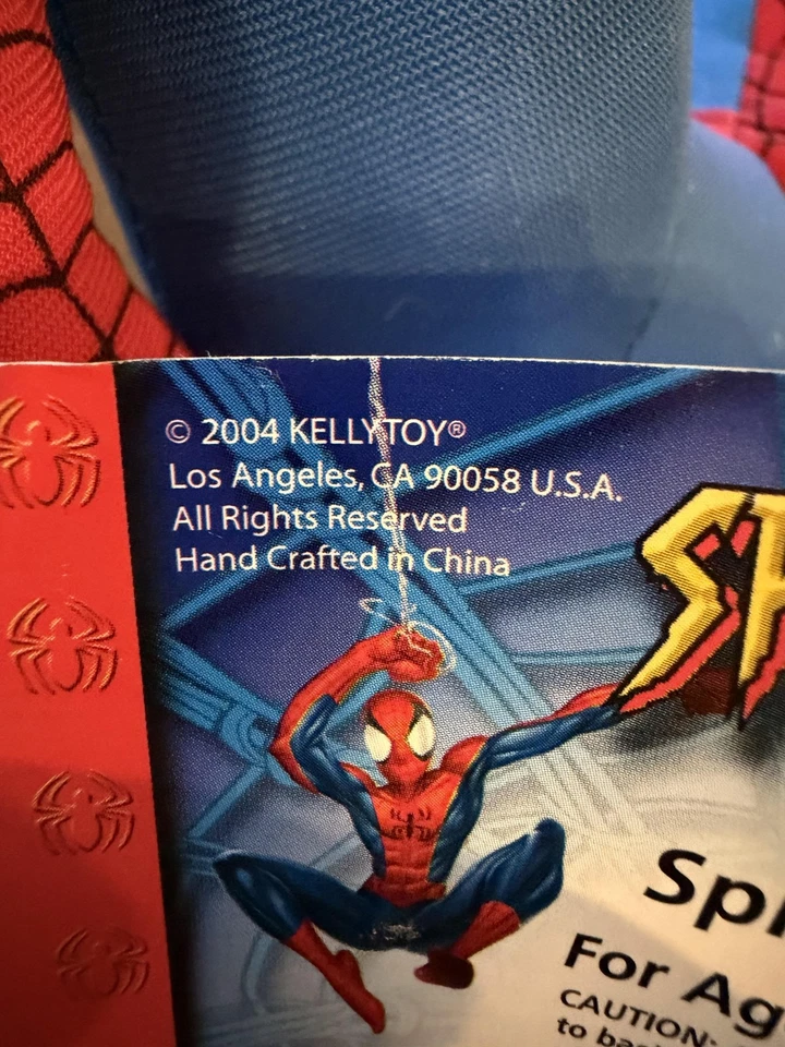 Muñeca de peluche Kellytoy Marvel Spider-Man 2004 de colección con etiquetas figura Foto 4 de 4