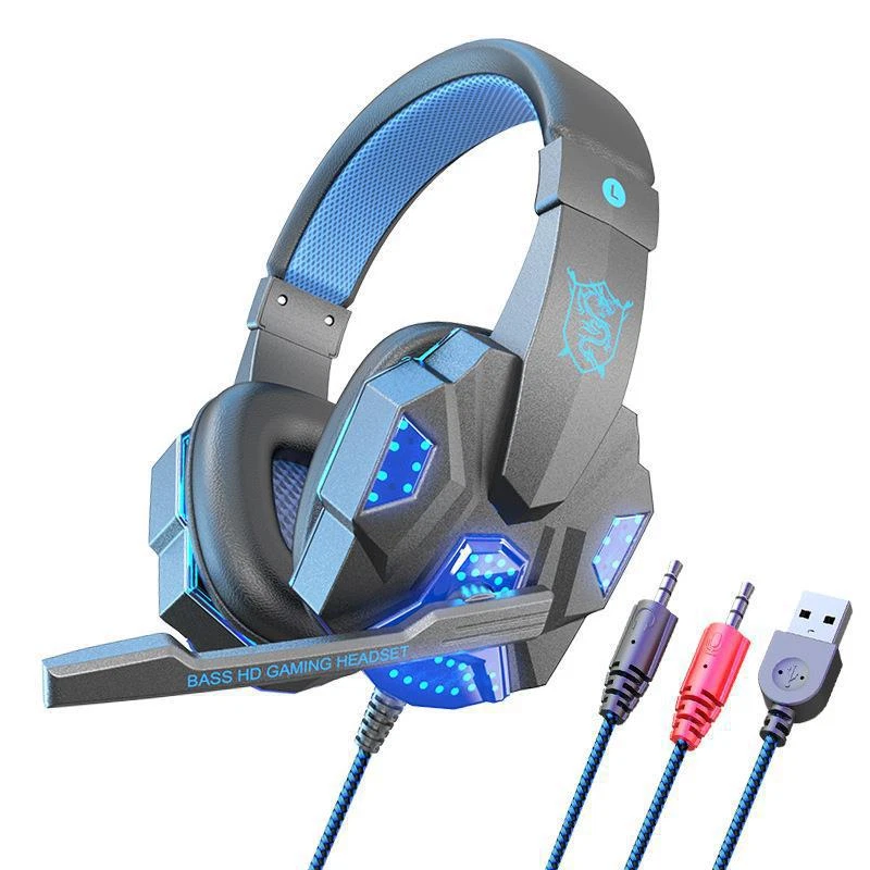 Gaming Headset mit Mikrofon LED Licht Kabelgebunden Stereo 3DSound für PC Laptop - Bild 4 von 4