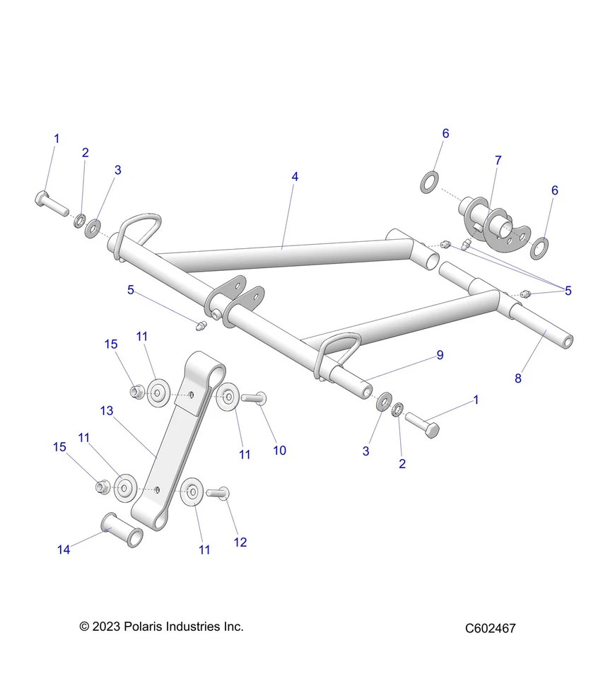 Polaris Front Torque Arm, RMK, Black, Genuine OEM Part 1543026-329, Qty 1 - Image 2 of 2