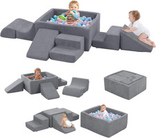 Foam Climbing Toys for Toddlers with Large Ball Pit, Foam Climbing Blocks, Soft