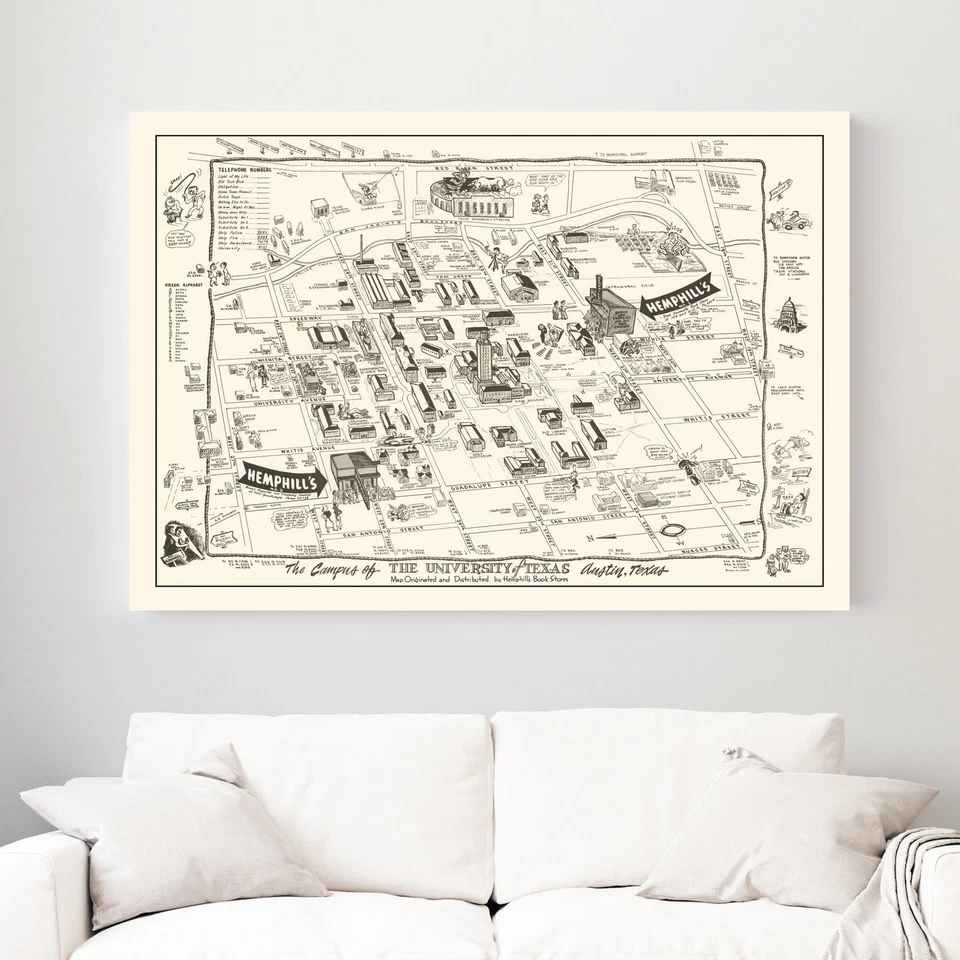 Old Map of University of Texas in Austin, TX 1945 - Vintage - Image 3 of 4