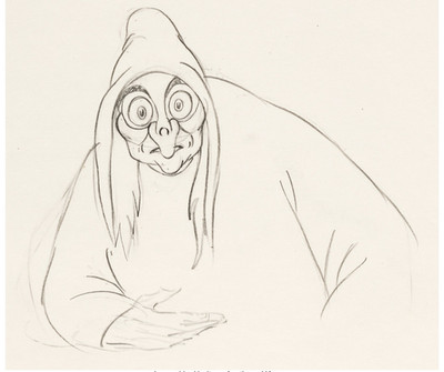 Snow White and the Seven Dwarfs Old Hag Rough Animation Drawing (Disney ...