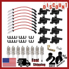 8* Ignition Coil 8 Set Ignition Coil Pack &  Iridium Spark Plug & Wires