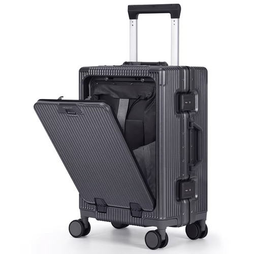 20" Carry-On with Dual USB Ports, Foldable Cup Holder, TSA Lock, 360° Wheels