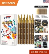 Creative 6 Pack Gold Permanent Markers - Fine Tip for All Art Projects