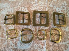 8 VTG Solid Brass 1960s 1970s Hippy Buckles Biker Cowboy NICE MCM