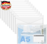 12PCS Dokumententasche A4 Zum Abheften,6 Farben Dokumentenmappe Druckknopf,Plast