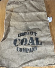 Vintage Burlap Sack Cereal City Coal Company Battle Creek MI Farm Decor 40”x24”