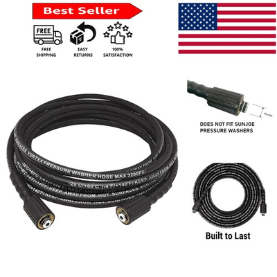 #ad #ad 30FT Heavy Duty Pressure Washer Hose with Steel Braided Design 3200 PSI $60.29