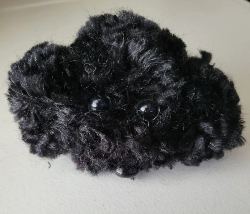 Fluffy Dog Black Holiday/Christmas Ornament Rearview Mirror Decoration 