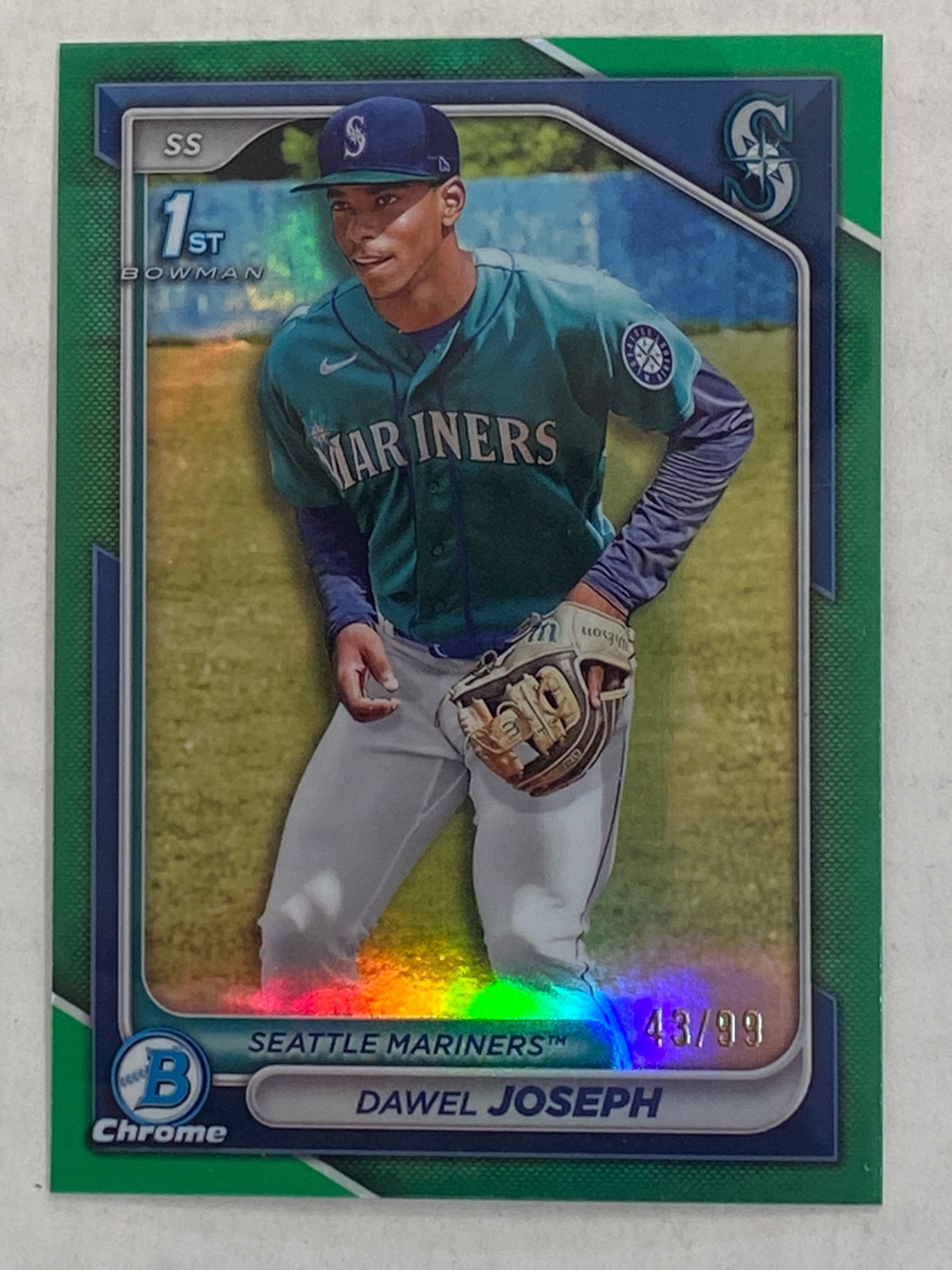 2024 Bowman Chrome Dawel Joseph GREEN Refractor 1st Bowman RC #43/99 *MINT* #176