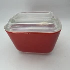 Vintage Pyrex Fridgie Small Red Refrigerator Dish 501 With Glass Lid 501-C