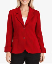 Chico  s red vibrant two button blazer jacket size 1/M
