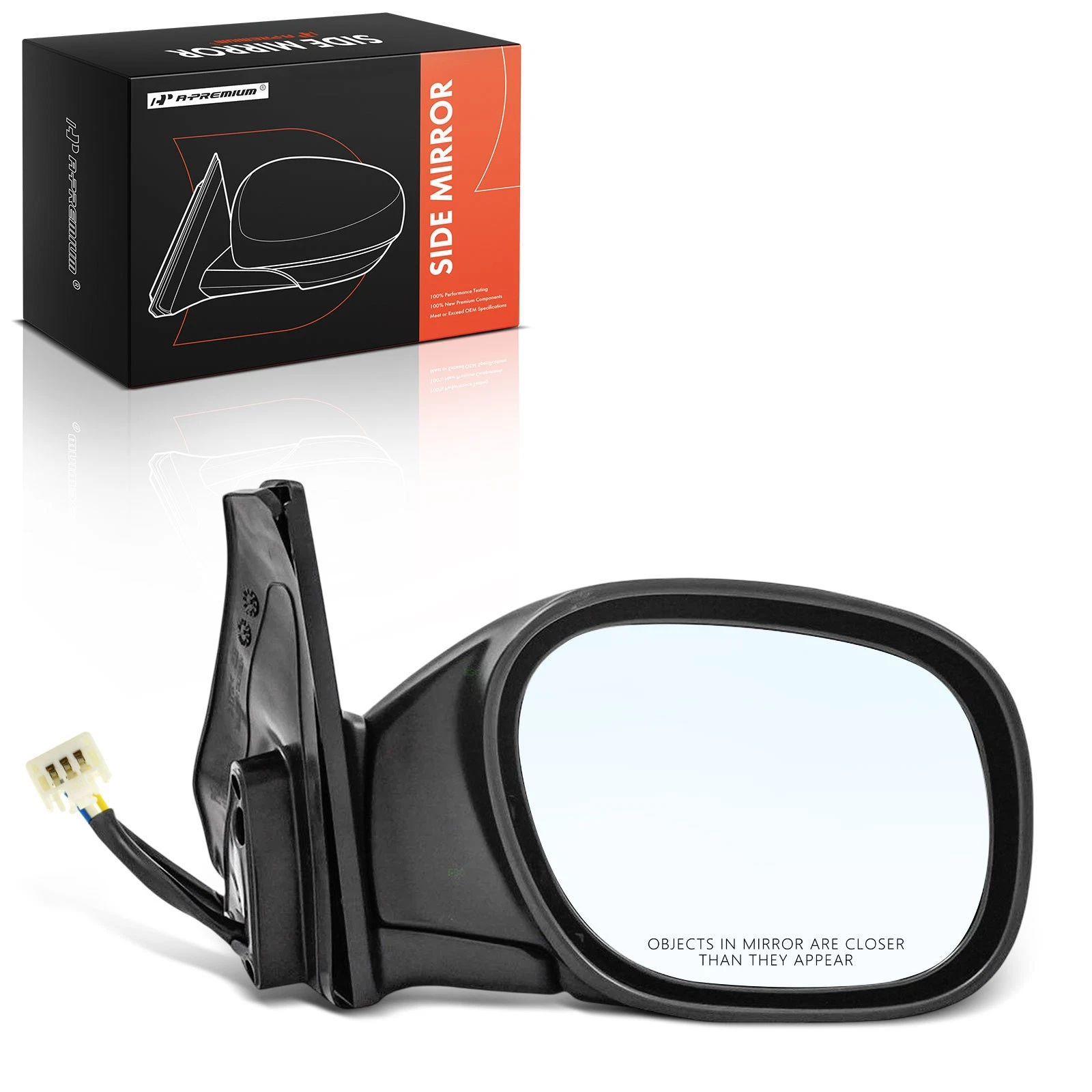A-Premium Passenger Power Mirror with Manual Folding for Toyota Rav4 1996-1997
