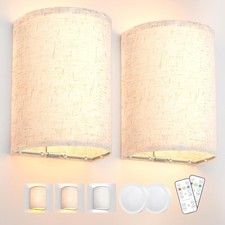 2 Pack Battery Operated Wall Sconces, Remote, 3 Colors, Dimmable, Timer