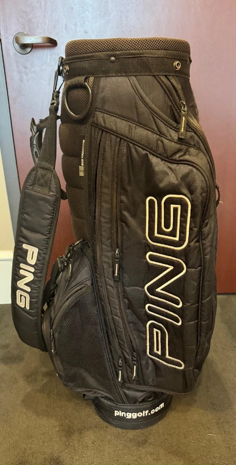 PING Retro Golf Cart Bag - 7 Way Dividers - Black - PINGman - Image 2 of 4
