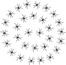 Small Black Plastic Spiders - Halloween Decoration Party Favors